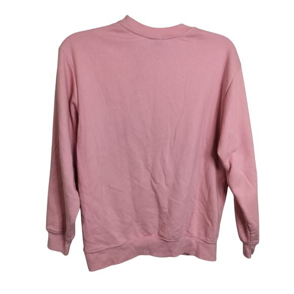 4880) Peanuts Pink  Snoopy Valentine Crewneck Pullover Sweatshirt Medium - Picture 4 of 8